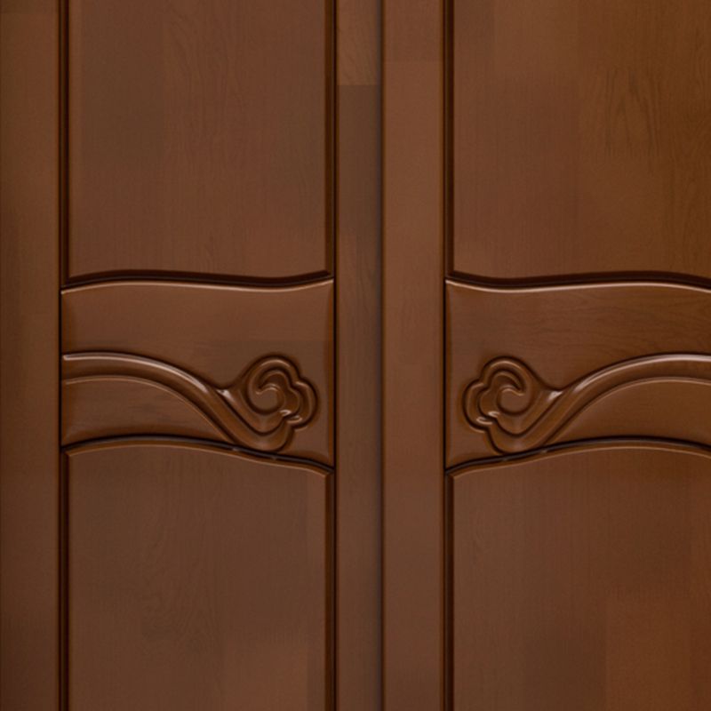 Traditional Sliding Wardrobe Cabinet Rubberwood Wardrobe Armoire