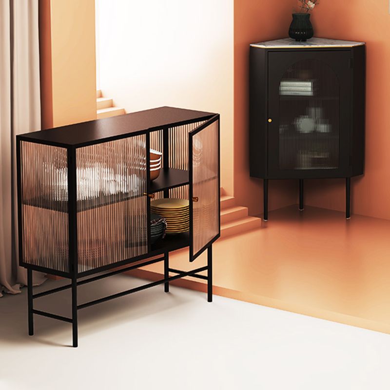 Modern & Contemporary Accent Cabinet Glass Side Cabinet with Knobs