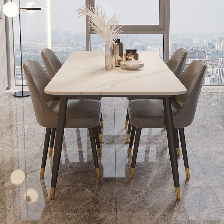 Modern Stone Rectangle Dining Table 1/2/5/7 Pieces Dining Set for Living Room