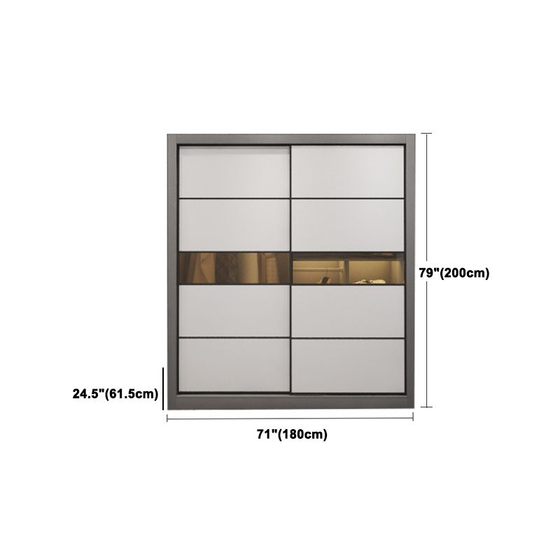 Contemporary Style Wooden Wardrobe White Colour Soft Close Door Wardrobe Closet