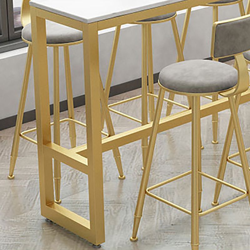 Glam Style 41.3"H Bar Table Marble White Top Specialty Bistro Table in Gold