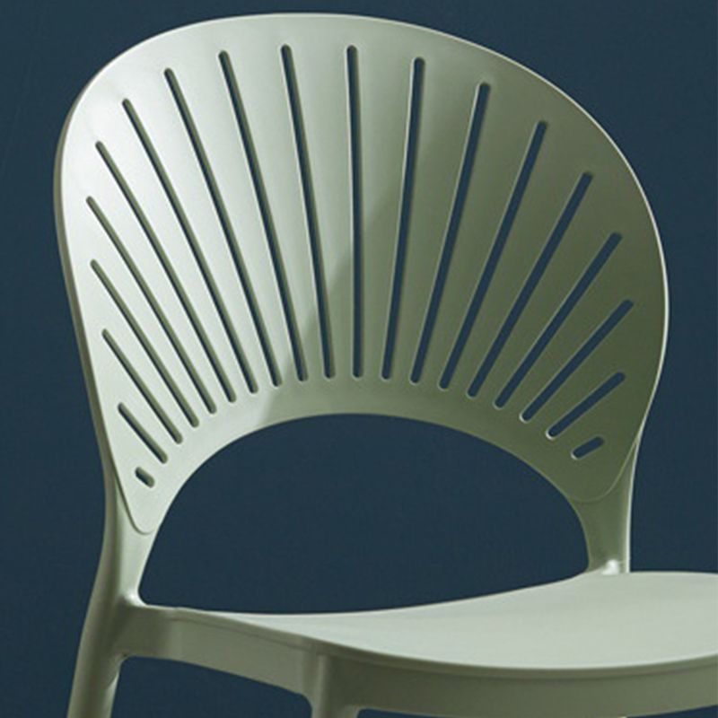 Silla de comedor escandinava de plástico, silla lateral con respaldo abierto para cocina