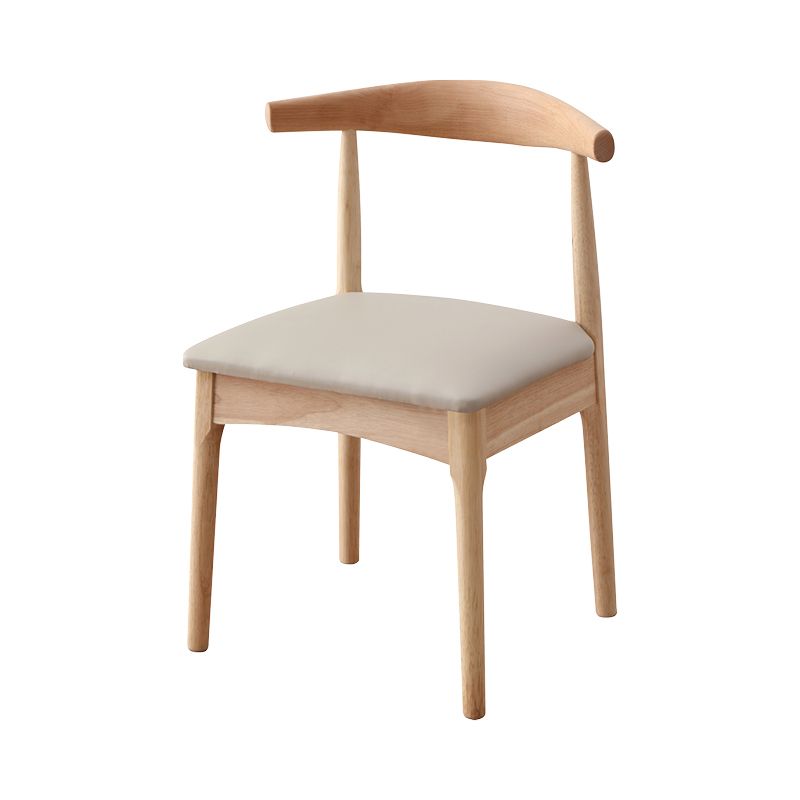 Chaise d'appoint scandinave d'intérieur Chaise de salle à manger à dossier ouvert en bois rembourrée (Ensemble de 2)
