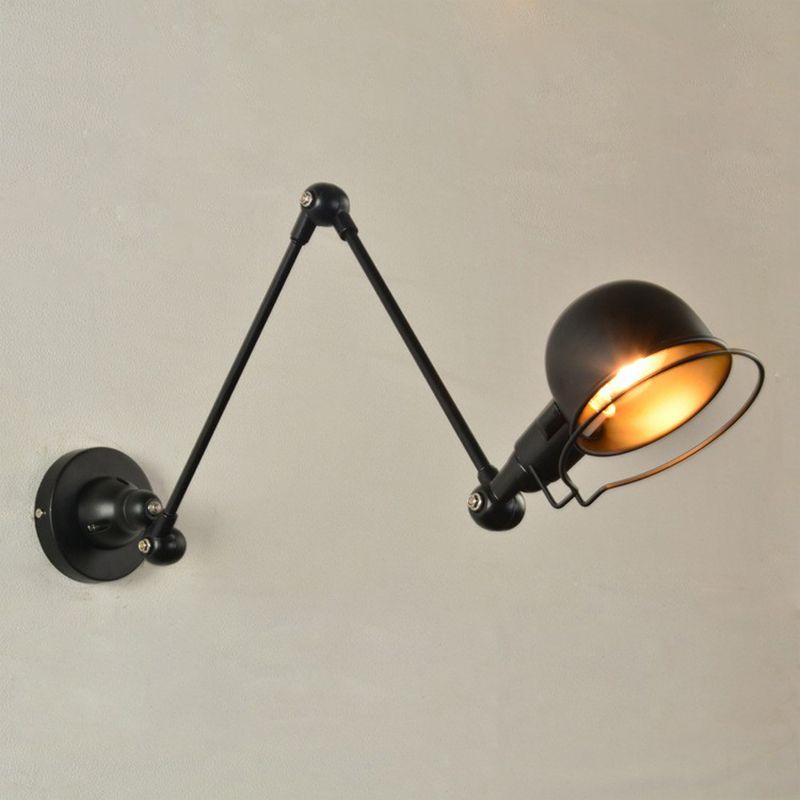 1-Licht-Schüssel Rotatable Task Wall Light Industrial Black Eisenwandhalterung Leuchte mit Rahmenschutz