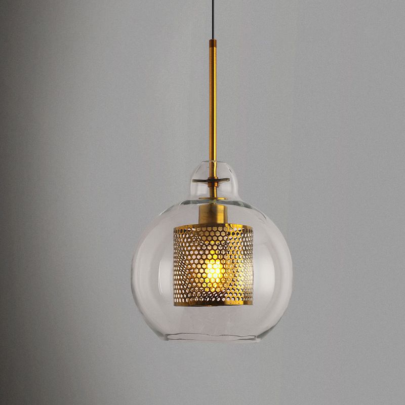 Glass Shade Hanging Light Industrial Style Pendant Lighting Ayémorrat pour le salon