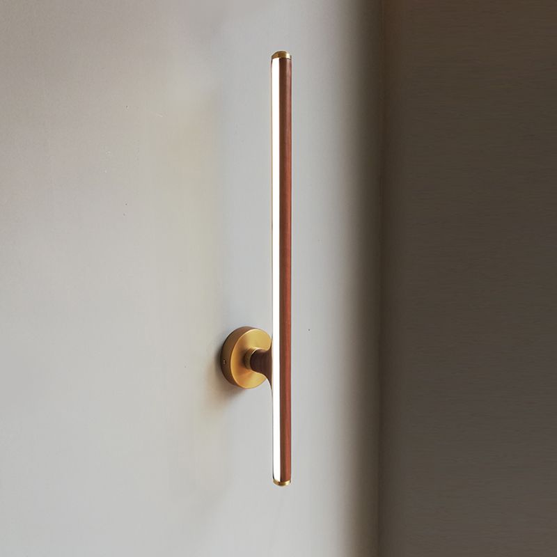 Lampada da parete a parete in legno contemporanea a 1 luci a parete a parete lineare per camera da letto