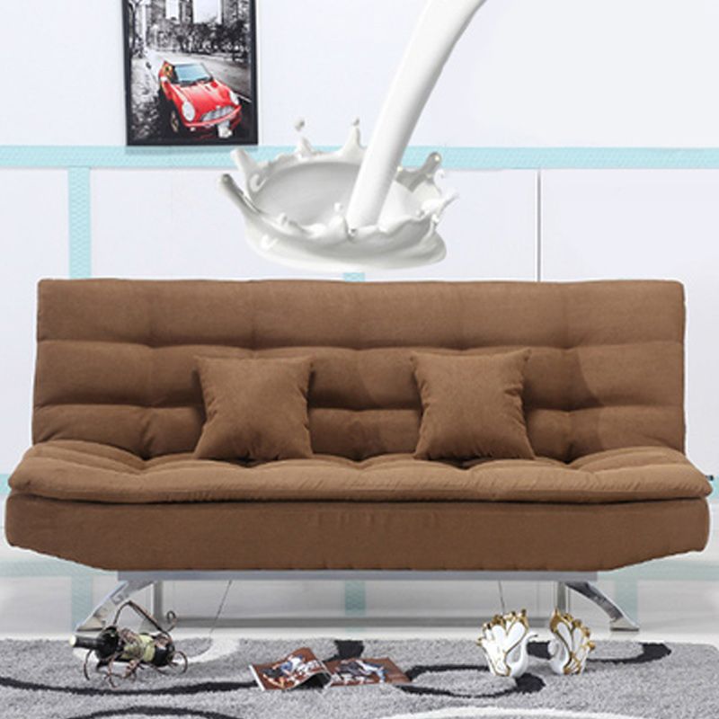 74.80" W √ó 33.46" D √ó 35.43" H Biscuit Back Velvet Armless Sofa with Foldable