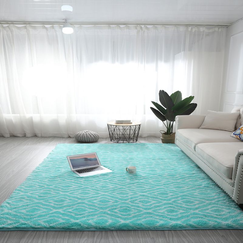 Relaxing Geometry Rug Multi Colored Modern Rug Shaggy Machine Washable Stain Resistant Non-Slip Backing Rug for Home