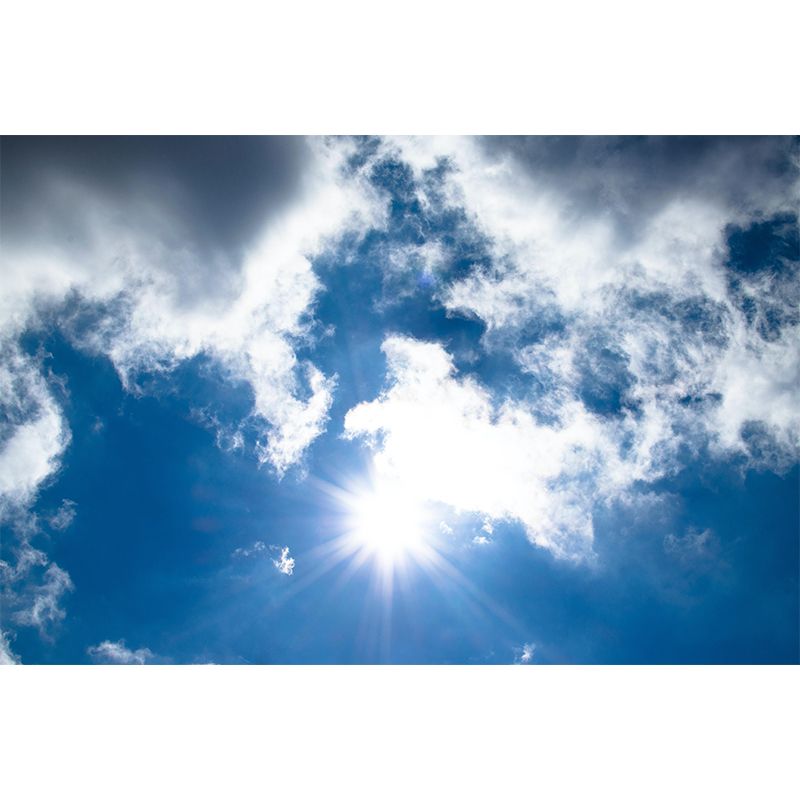Wandtapete „Gutes Wetter“ im minimalistischen Stil für die Wohnzimmerdekoration in sanften Farben