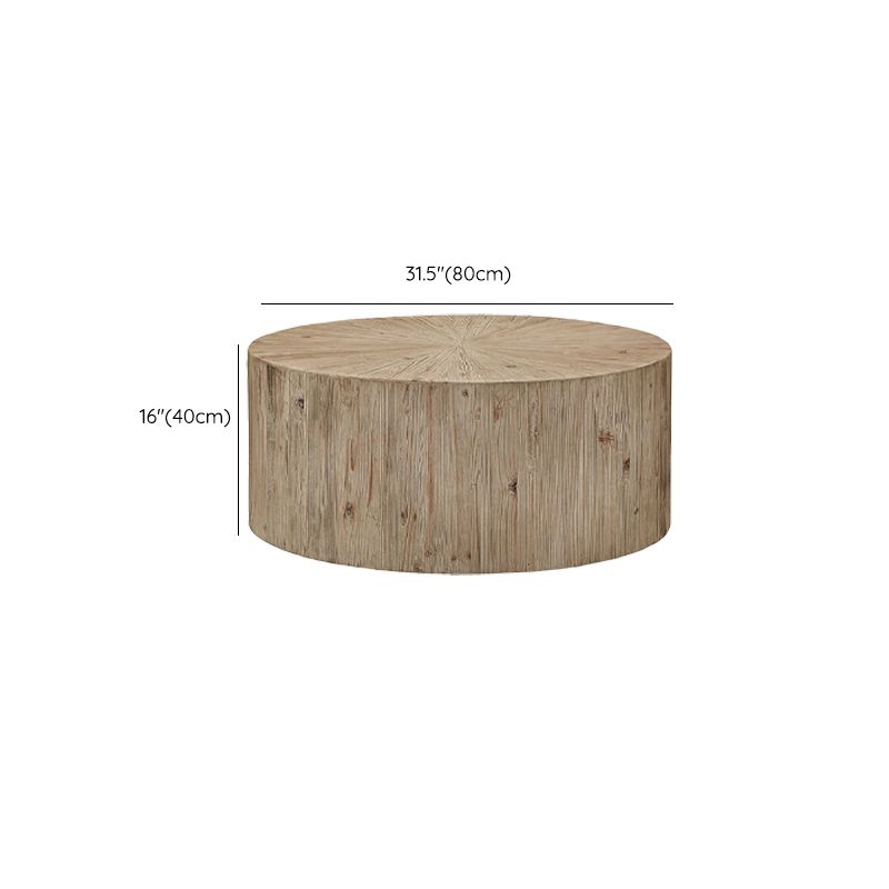Tree Stump End Table Contemporary Wooden Side End Snack Table for Bedroom