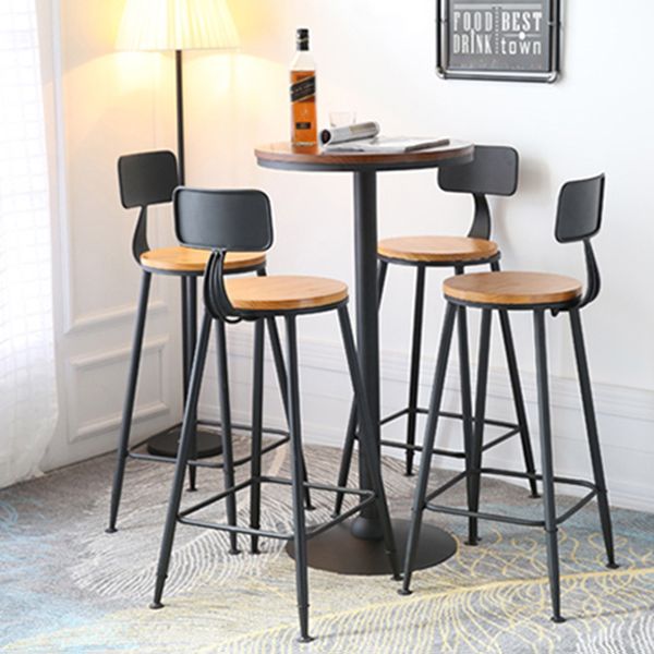 Industrial Solid Wood Bar Table Set 1/2/5 Pieces Fixed Bistro Set for Home Use