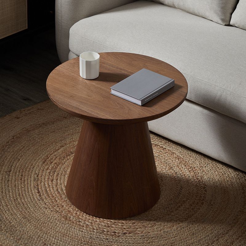 French Country Style Round Old Solid Wood Table with Pedestal Base Coffee Table