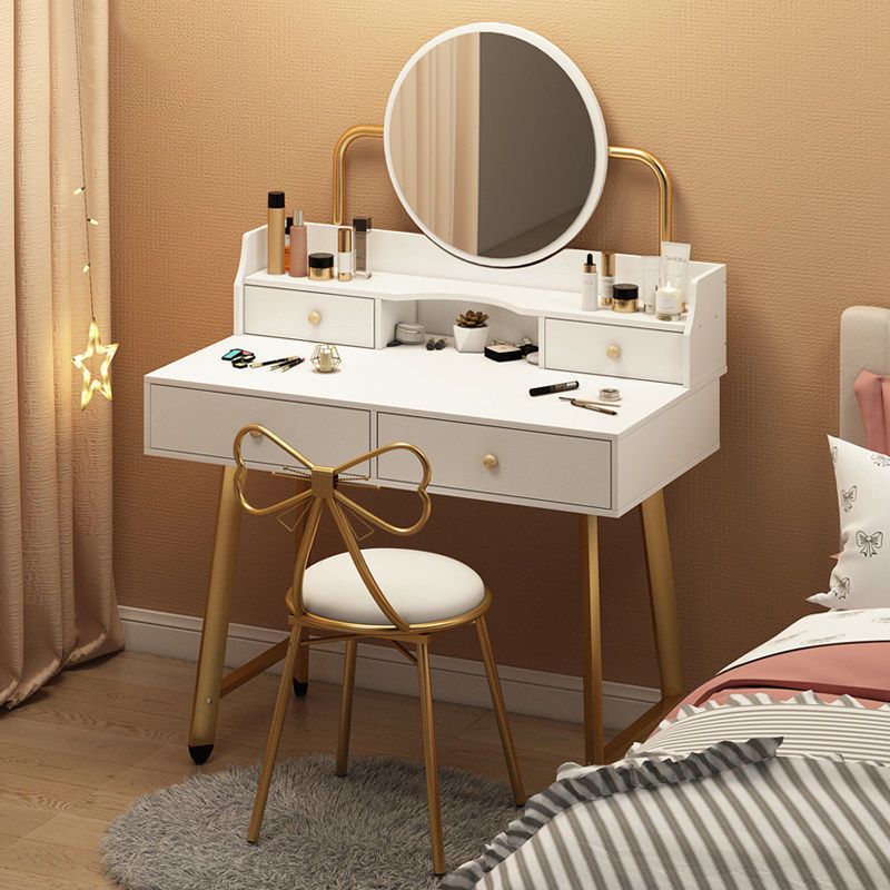 Scandinavian Wooden Dressing Table Mirror Make-up Vanity with Drawers