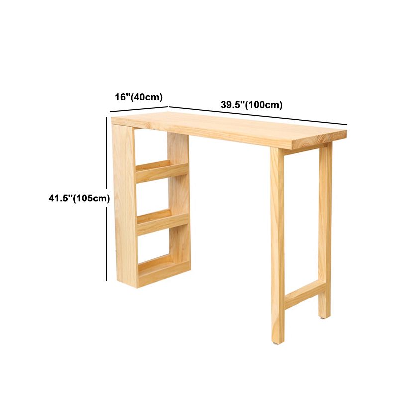 Living Room Cocktail Bar Table Modern Double Pedestal Pub Height Dining Table in Natural