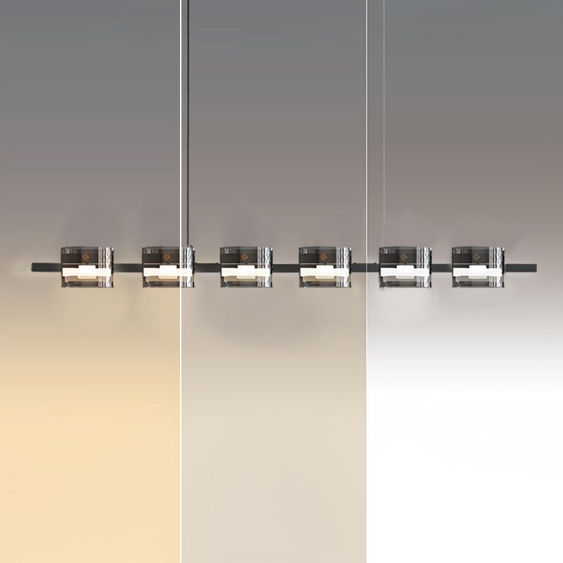 Simple Hanging Island Light Glass LED Hanging Lighting Fixture for Dining Room