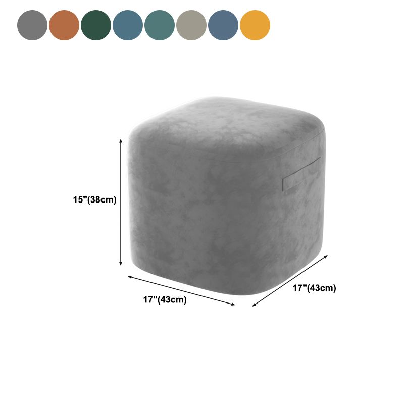 Trendy Square Leather Ottoman Plain Waterproof Indoor Foot Cube Ottoman Stool