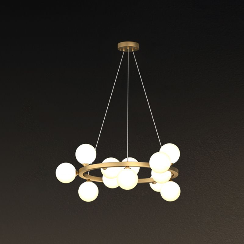 Glob kroonluchter verlichtingsarmaturen Designer Style Multi-Head Suspension Light met witte schaduw