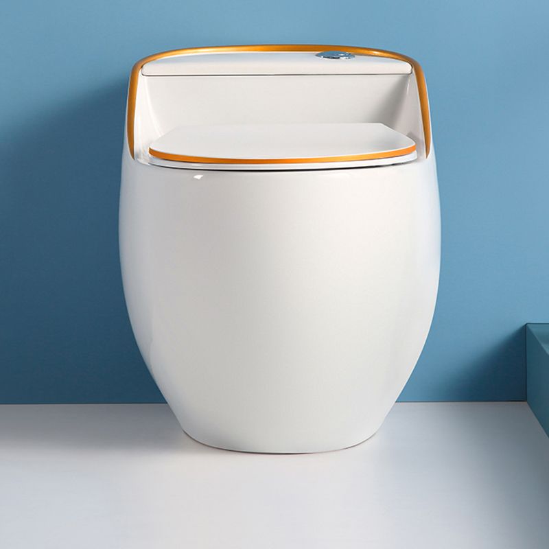 Contemporary Flush Toilet Floor Mounted Siphon Jet Porcelain Toilet