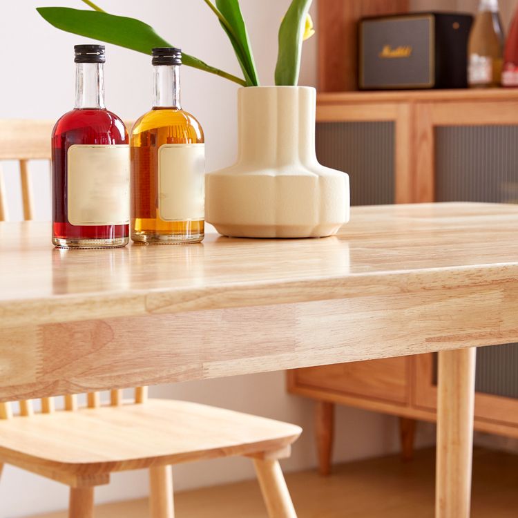 Juego de mesa de madera de 5/7 con mesa rectángulo juego de comedor moderno con sillas Winsor para restaurante