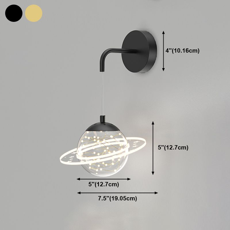 Ball Shape Glass Wall Light Modern Style Multi Lights Wall Mount Light