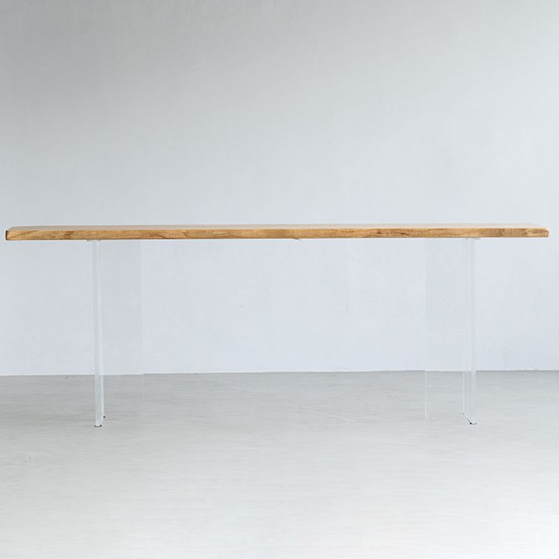 Rectangle Ash Solid Wood Bar Dining Table Double Pedestal Bar Table for Living Room