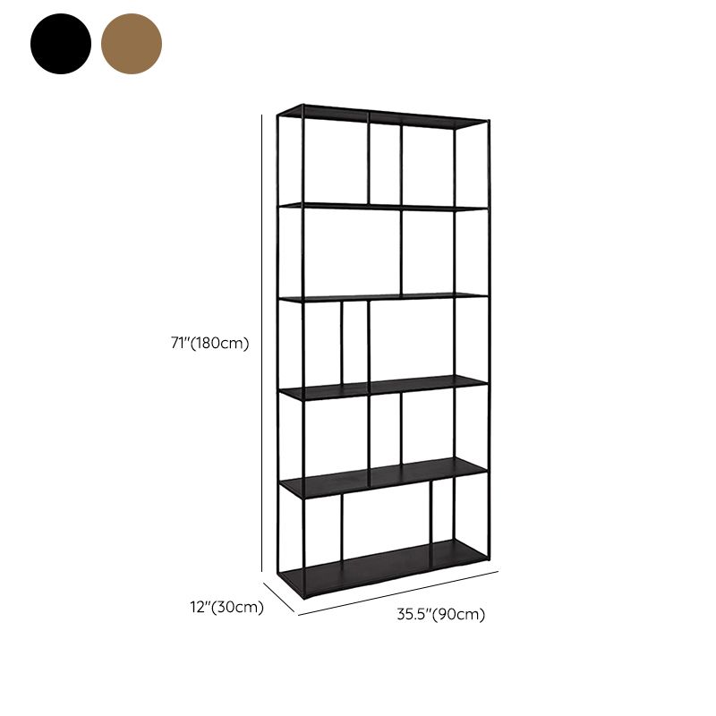 Modern Open Back Standard Bookshelf Metal Bookcase for Study Room