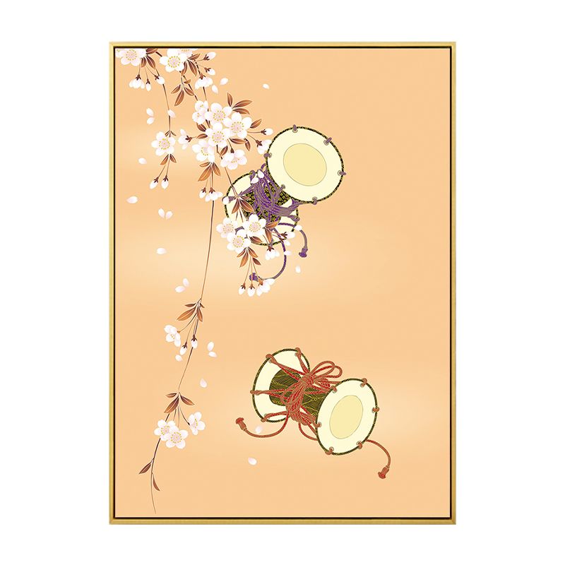 Toile murale Kotsuzumi tambour à main, décoration murale japonaise de couleur douce pour salle à manger