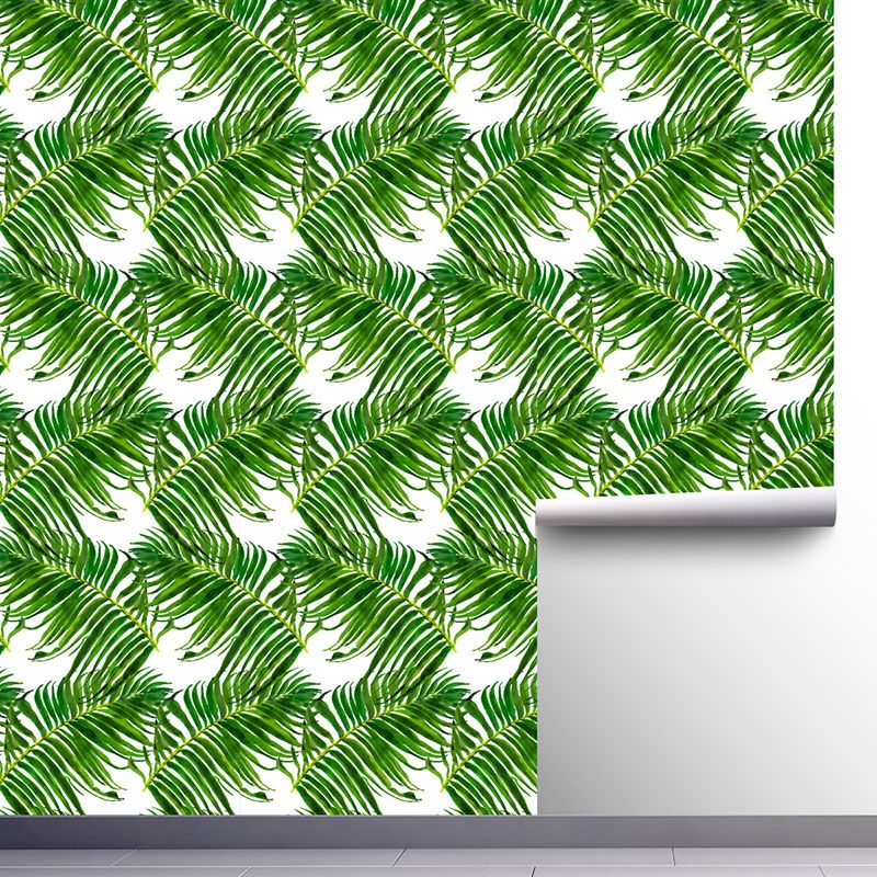 Tropical Palm Tree Wall Art Guest Room Minimalist Wallpaper Roll, Easy to Remove, 29.1 sq ft.