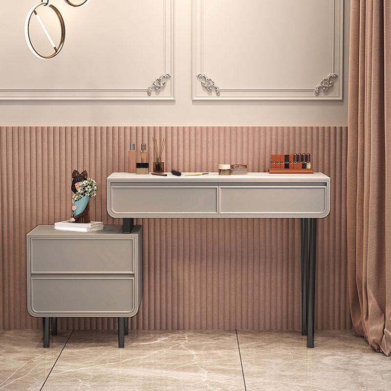 Minimalist Stone Top Vanity Table Modern Makeup Counter with 4 Drawers