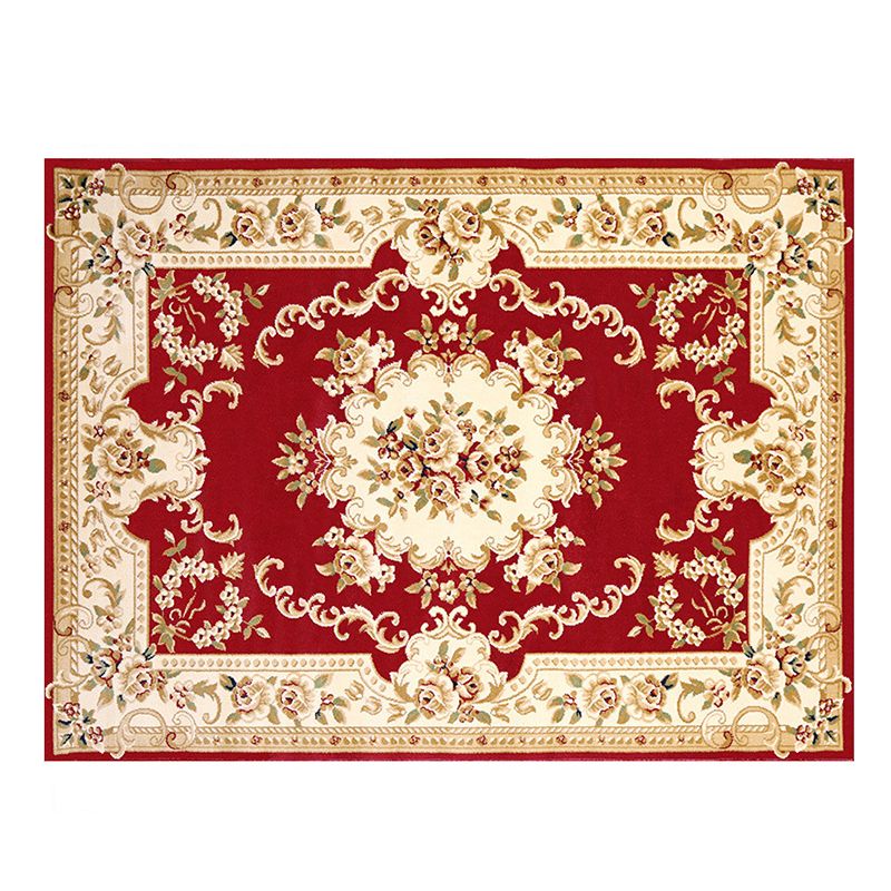 Beige traditionelle Fläche Teppichmedaillon Muster Polyester Fläche Teppich Easy Care Teppich für Wohnzimmer