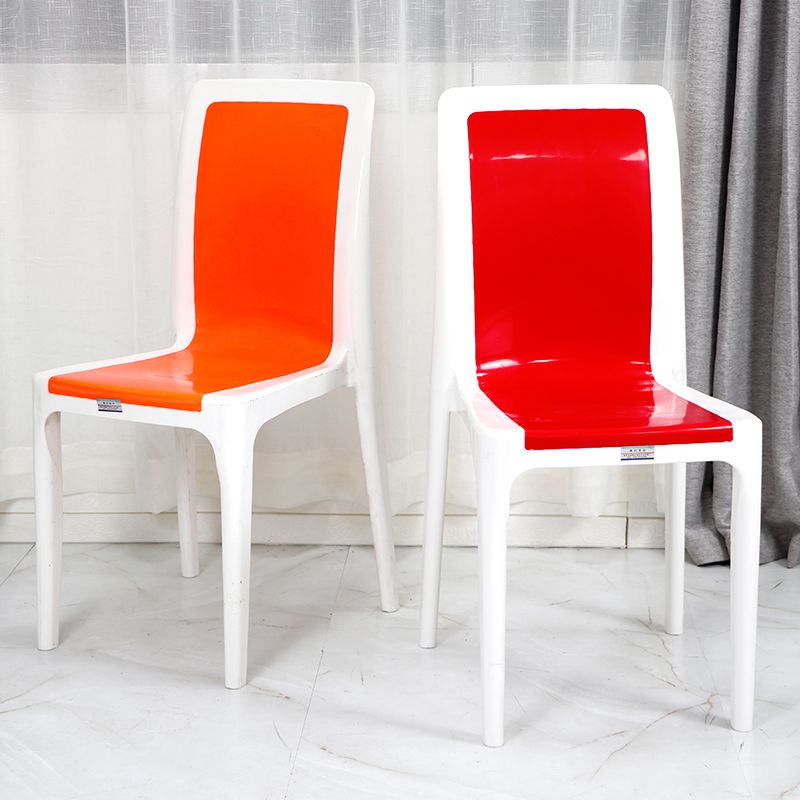 Silla de comedor de estilo moderno, cocina de plástico, silla lateral sin brazos