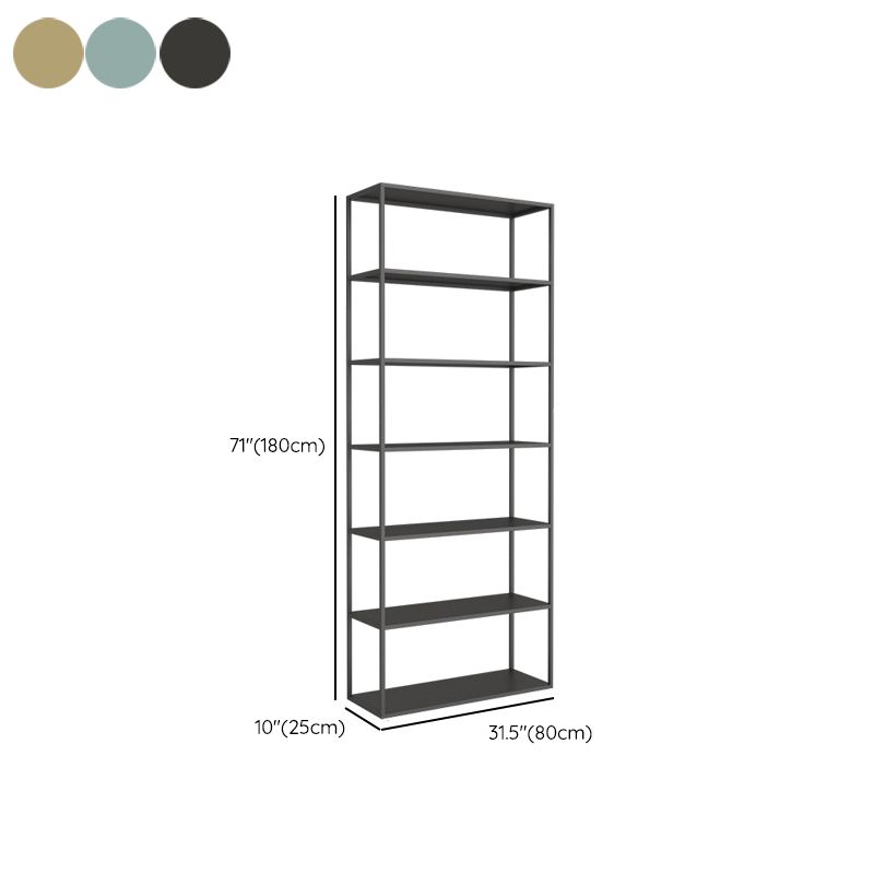 Scandinavian Etagere Bookcase Metal Open Back Bookshelf with Shelves