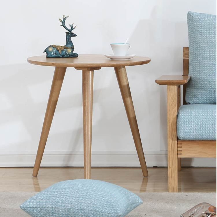 Rubberwood Solid Wood Tripod Table Simplicity Dining Table Round for Kitchen Home
