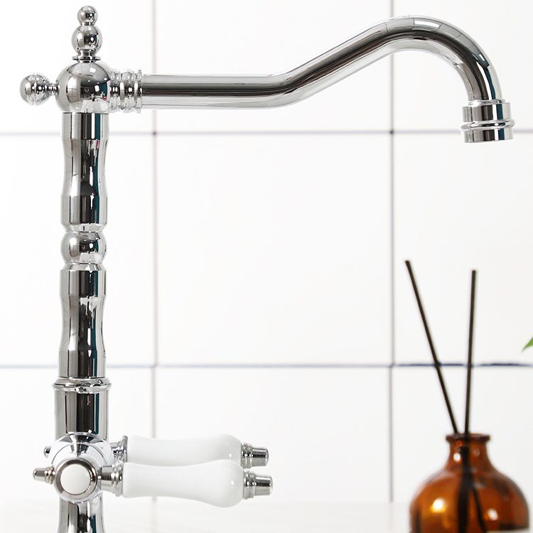 Industrial Wide Spread Bathroom Faucet Lever Handles Lavatory Faucet