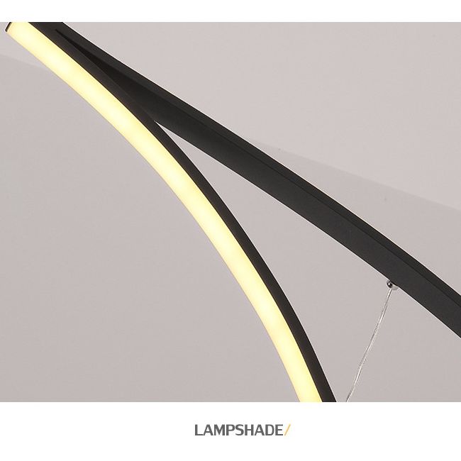 Minimalist Leaf Shaped Island Lamp Acrylic Dining Room LED Hanging Light Fixture