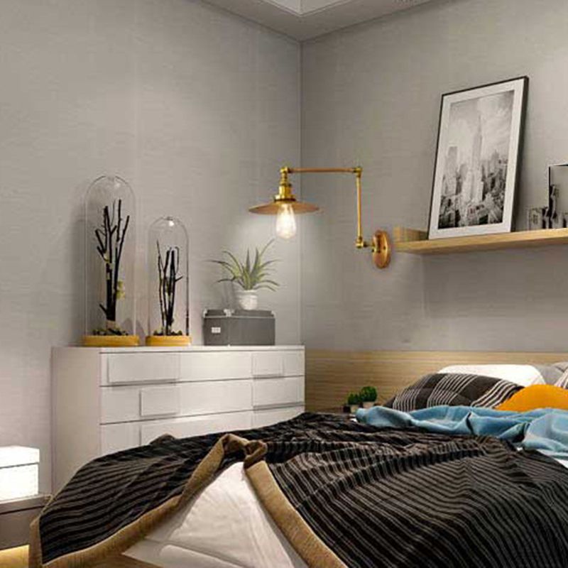 Industrial Style Swing Arm Wall Sconce Metal 1 Light Sconces for Bedroom