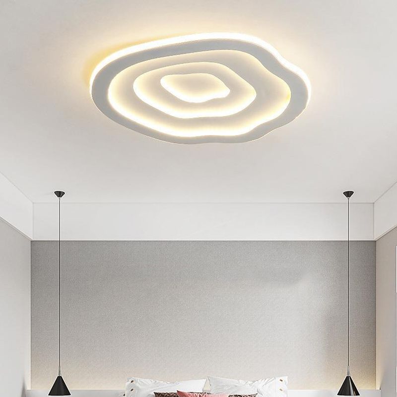 Single Modern White Flush Mount Lighting LED Acrylic Ceiling Light for Bedroom