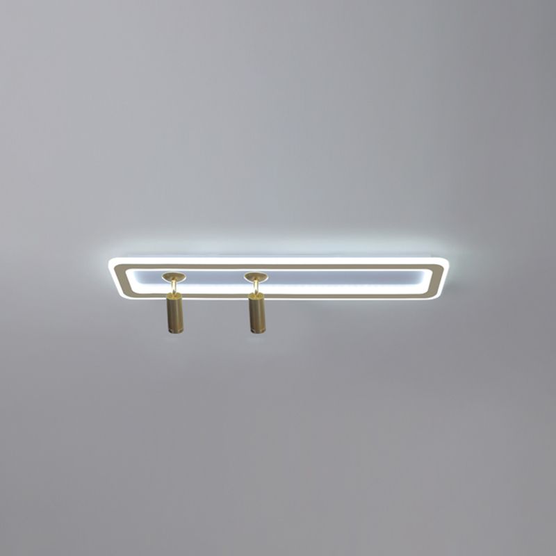 Metal Square Flush Ceiling Light Modern Multi-Lights Flush Ceiling Light Fixtures in Gold