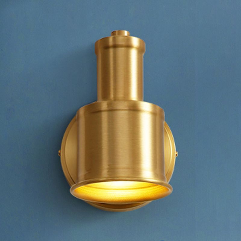 Nordic Style Copper Vanity Light Cylinder Shape Vanity Lamp for Shower Room