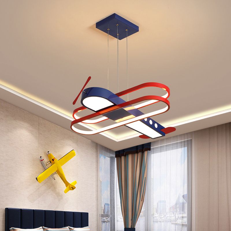Biplane Childrens Room Deckenlampe Metallic Creative LED Semi Flush Mount Lighting