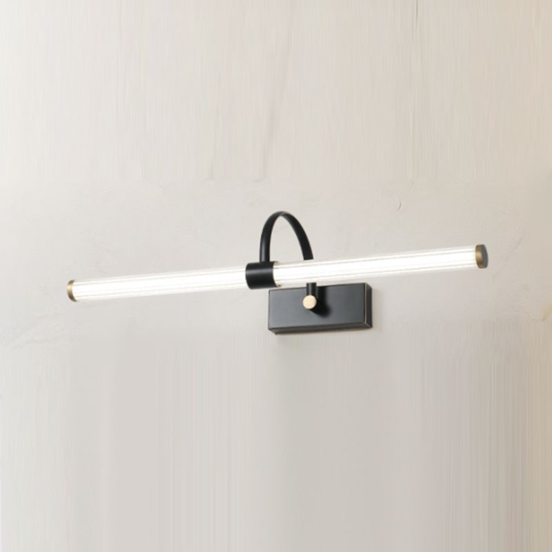 Linear Shade Metal Wall Sconce Modern Style 1 Light Mirror Wall Mount Lighting