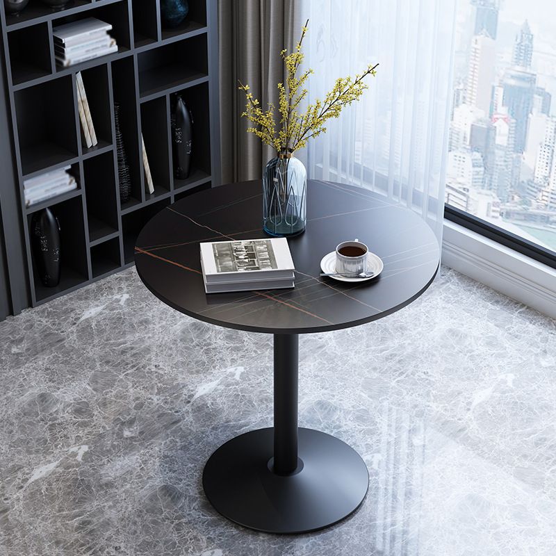 Metal Traditional Luxury Round Dining Table for Home Sintered Stone Table with Pedestal
