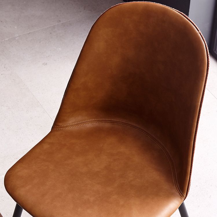 Chaise de style contemporain, chaises d'appoint sans accoudoirs avec pieds en métal pour cuisine