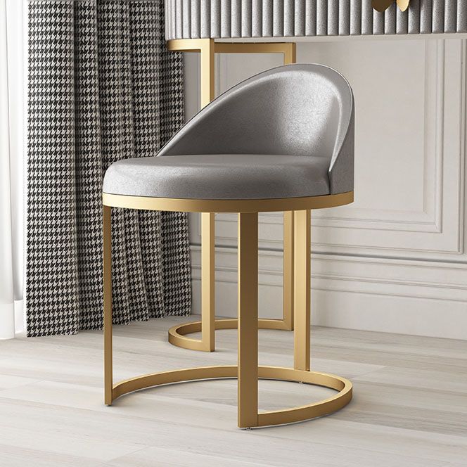 Glam Metal Dining Room Chair Armless Upholstered Dining Chairs for Restaurant Use