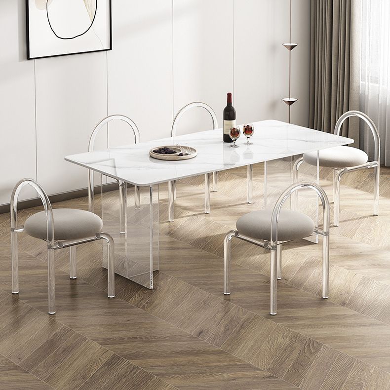 Modern Style Rectangle Table Set 1/4/5/7 Pieces Dining Set for Home Use