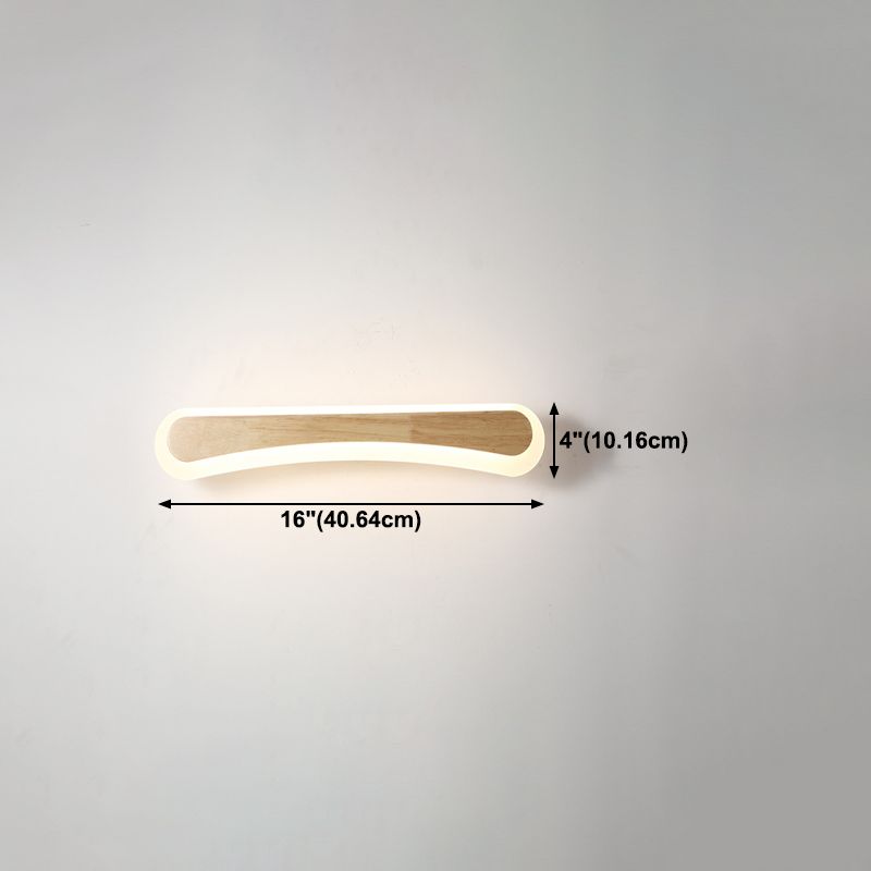 Wood Wall Sconce Lighting Simple LED Wall Mount Light Fixture for Bathroom