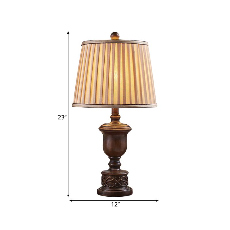 1 lampada da tavolo leggera con tonalità in tessuto pieghettata lampada da comtore