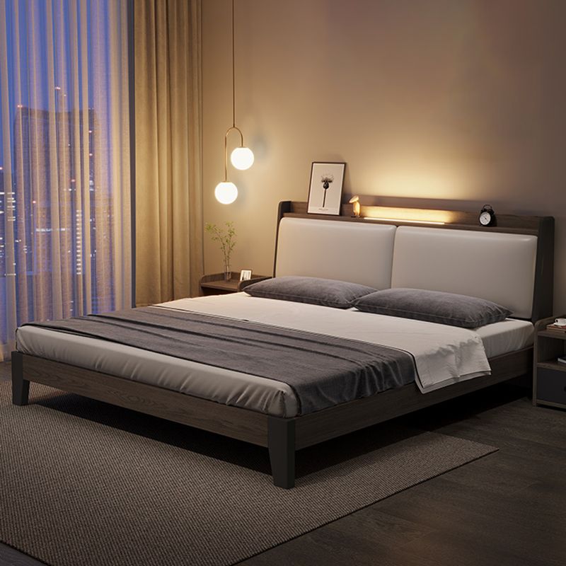 Contemporary Wood and Upholstered Bed Rectangular Standard Bed