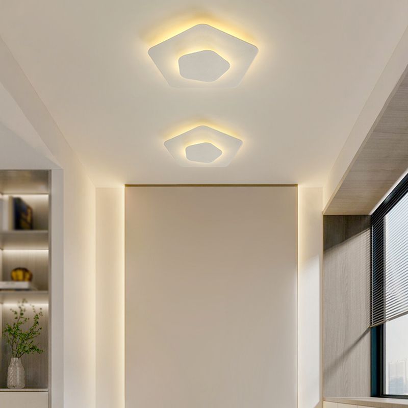 LED Modern Metal Flush Mount Geometric Shape Ceiling Light for Bedroom