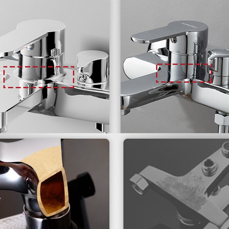 Popular Wall Mount Tub Faucet Fixed Lever Handle Bath Filler Trim